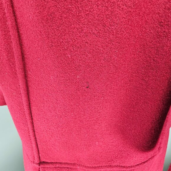 Listing Title: Calvin Klein Power Dressing Red Wool Pleated Coat 8 - Picture 8 of 16